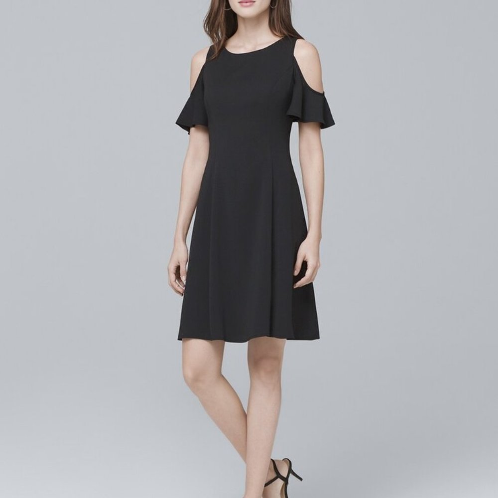 WHBM White house black market Fit & Flare Cold Shoulder Sheath Dress Size 4